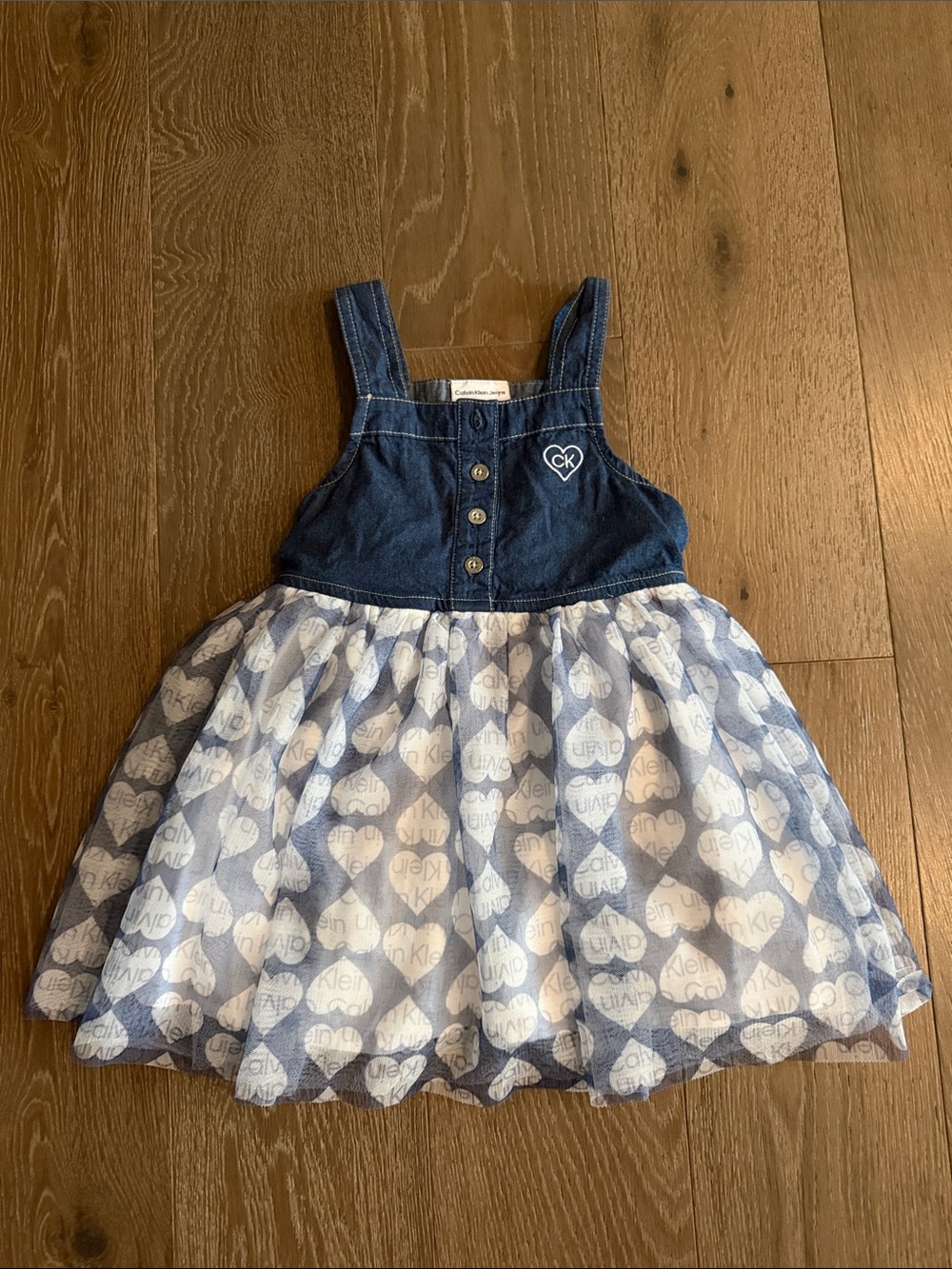 Girls Calvin Klein hearts dress. Size3T. Gently Used.